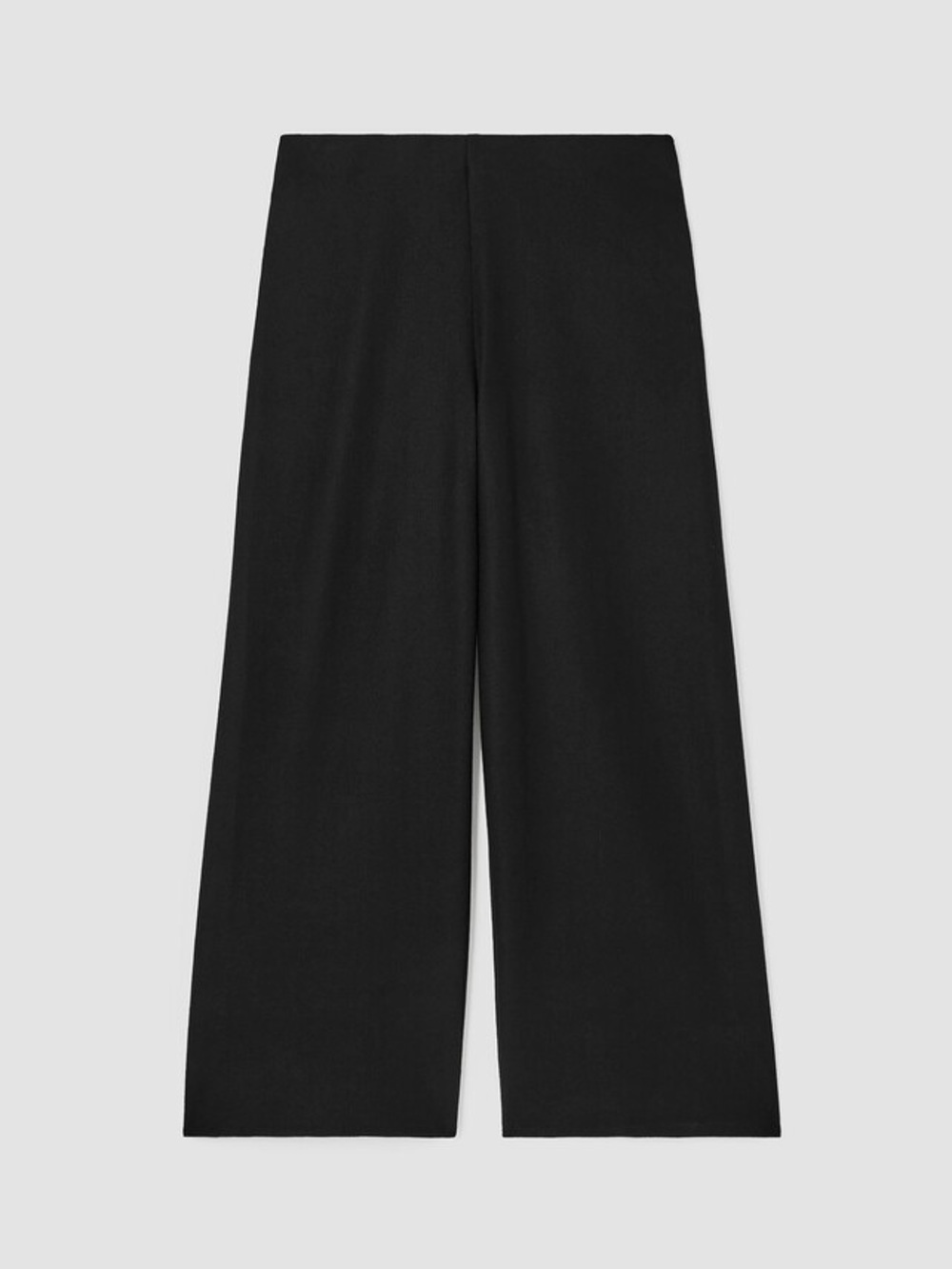 Eileen Fisher Boiled Wool Jersey Wide-Leg Pant in Black Nocturne